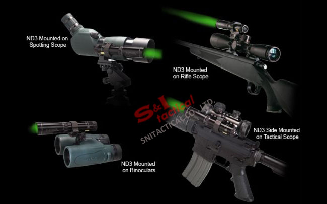 Green Laser High Power ND3 Light Designator w/ Adjustable Scope